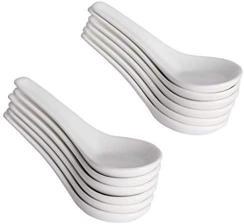 StarPack Premium 12 Piece Ceramic Asian Soup Spoon/Appetizer Spoon Set | Amazon (US)