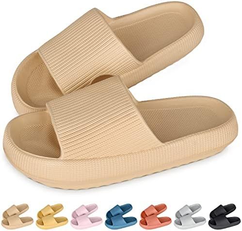 Pillow Slides Slippers for Women and Men Bathroom Slippers Massage Sandals Cloud Slippers Thick-Sole | Amazon (CA)