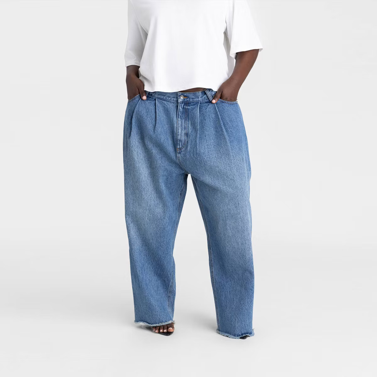 KBB by KAHLANA Women's High-Rise Barrel Leg 'The Devin Jean' - Medium Wash | Target