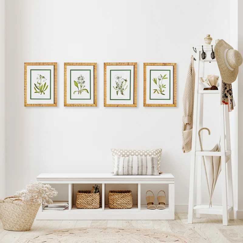 Andel " White Floral Study " 4 - Pieces | Wayfair North America