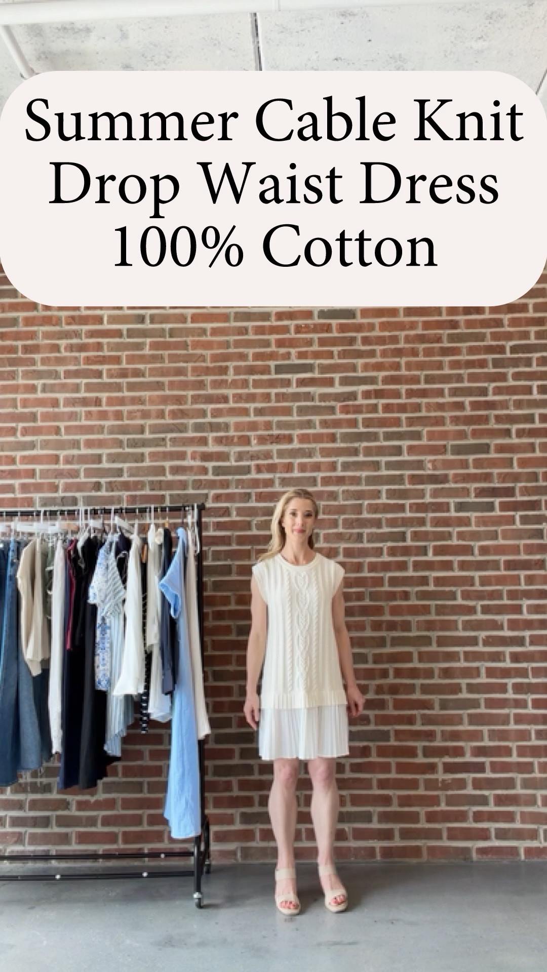 Trending!  100% lightweight cotton women’s summer knit sweater dress features a delicate crochet knit fabric for breathability. The pleated skirt adds a flowy drape, enhancing its playful and chic style.

This two-fer dress combines a classic cable knit sweater top with a pleated mini skirt. It has a crew neck, sleeveless design, drop waist, relaxed silhouette, and an above knee-length hemline. The dress blends timeless elegance with youthful vibrancy, making you look stunning.

• Pair it with knee-high boots for a cozy look or heeled ankle boots for a dressier vibe. 
• layers beautifully w/ my slim fit Amazon fashion blazer, making it a versatile staple for spring, summer, and fall.

• perfect for various occasions, including daily wear, office, coffee dates, weekend gatherings, casual events, birthdays, parties, weddings, ceremonies, and transitional seasons. 

• effortlessly bridges comfort and style across multiple scenarios.

#LTKgrwm #LTKootd #LTKPetite