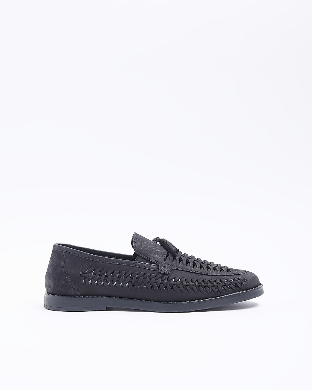 Black woven tassel detail loafers | River Island (UK & IE)