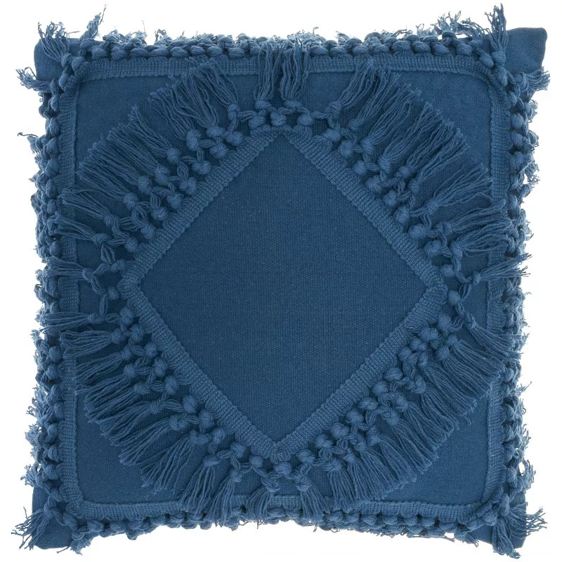 18"x18" Diamond Square Throw Pillow with Fringe - Nicole Curtis | Target