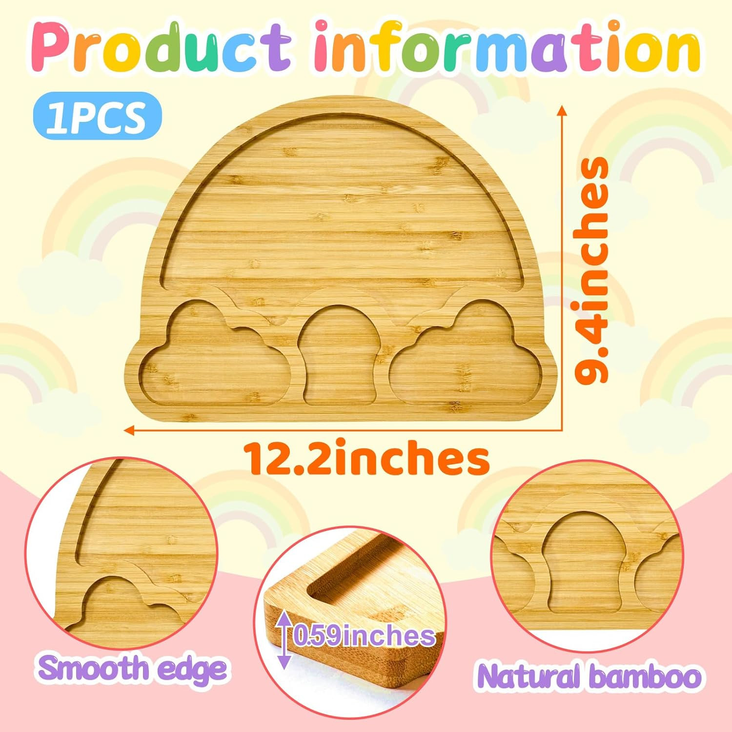Rainbow Charcuterie Board Wooden Baby Kids Birthday Party Deorations Rainbow Theme Baby Shower Pa... | Amazon (US)
