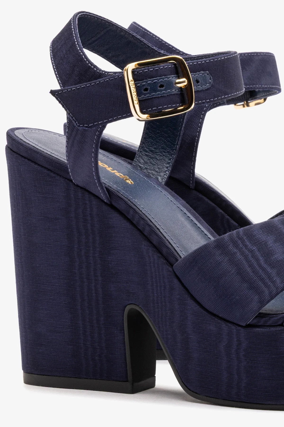 Cher Sandal In Indigo Leather | Larroude