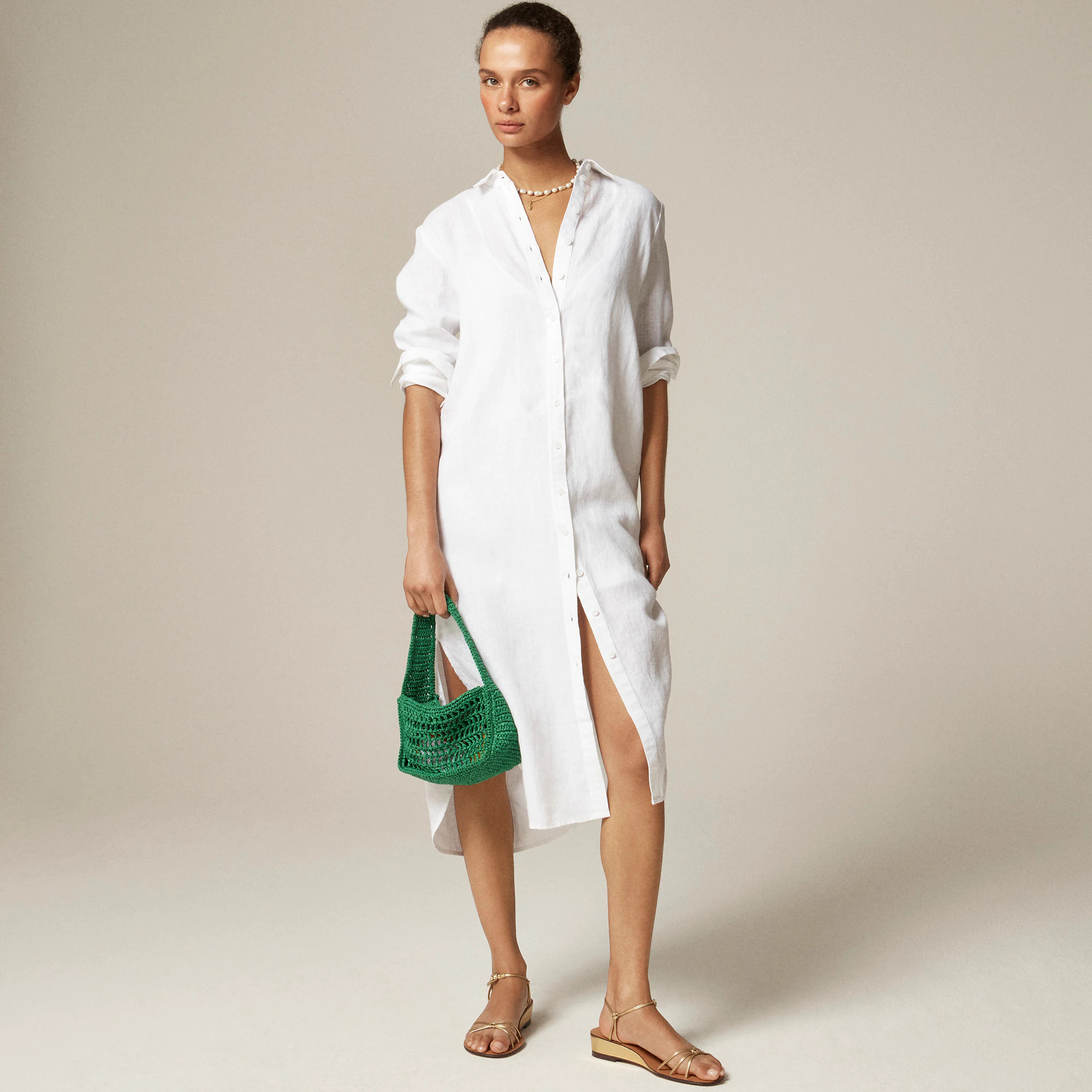 Tunic shirtdress in linen | J. Crew US