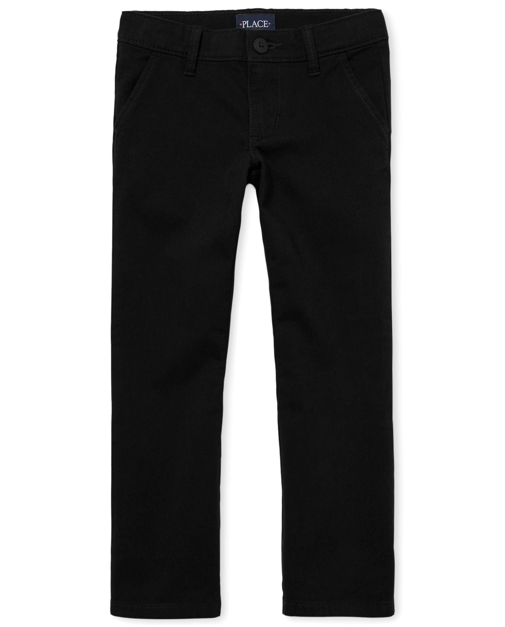 Girls Uniform Stretch Bootcut Chino Pants - black | The Children's Place