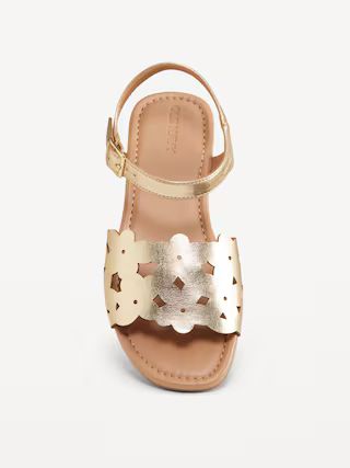 Faux-Leather Floral Cutout Strap Sandals for Girls | Old Navy (US)