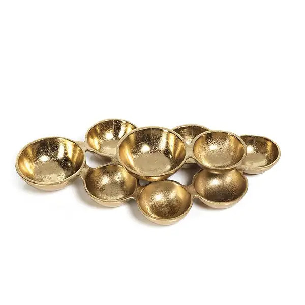 Ohanna 13" Long Cluster of 9 Serving Bowls- Dark Gold - Bed Bath & Beyond - 32123486 | Bed Bath & Beyond