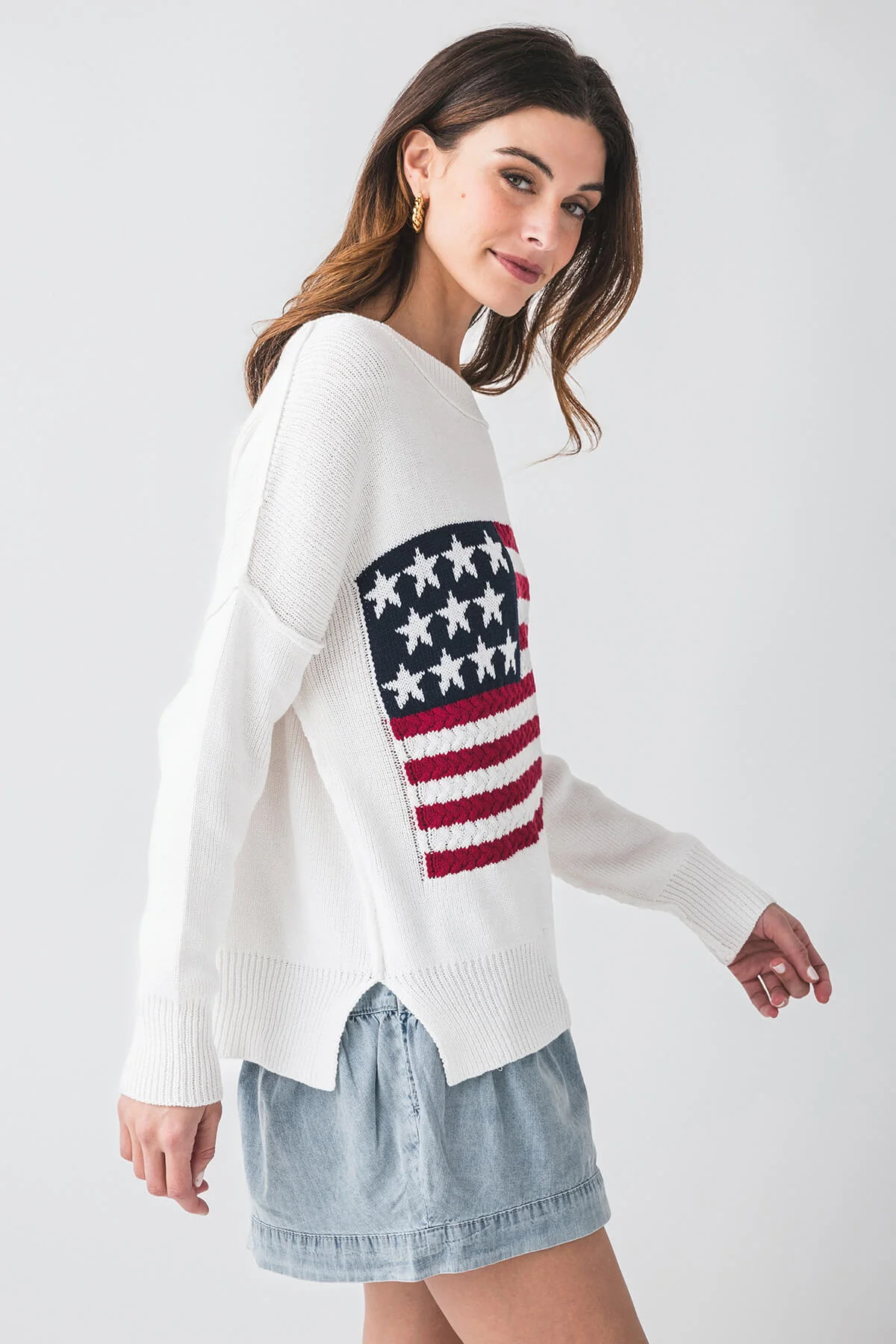 Miracle Crochet Flag Knit Sweater | Social Threads