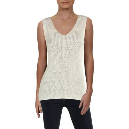 Vince Camuto Womens Metallic Double V Tank Top Sweater | Walmart (US)