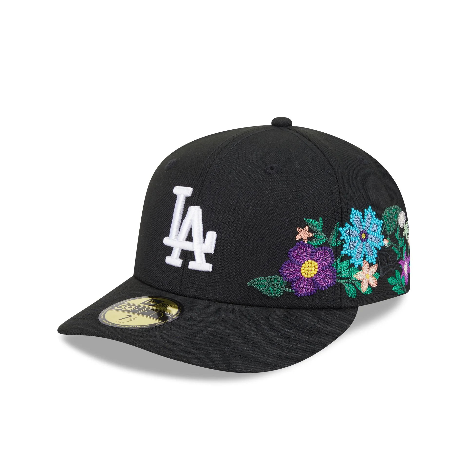 Los Angeles Dodgers Tonal Florals Black 59FIFTY Fitted Hat | New Era (US)