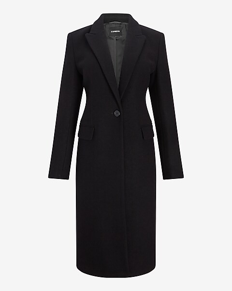 Wool-Blend Single Button Coat | Express