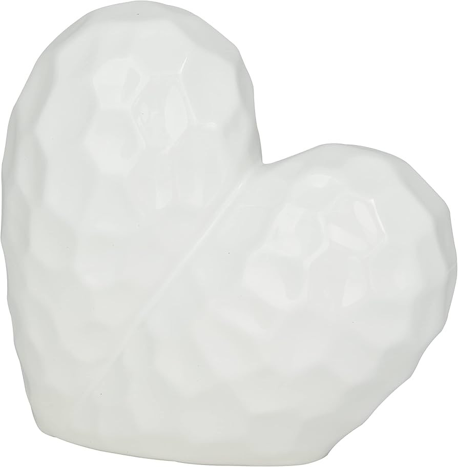 Deco 79 Porcelain Heart Sculpture, 8" x 4" x 8", White | Amazon (US)