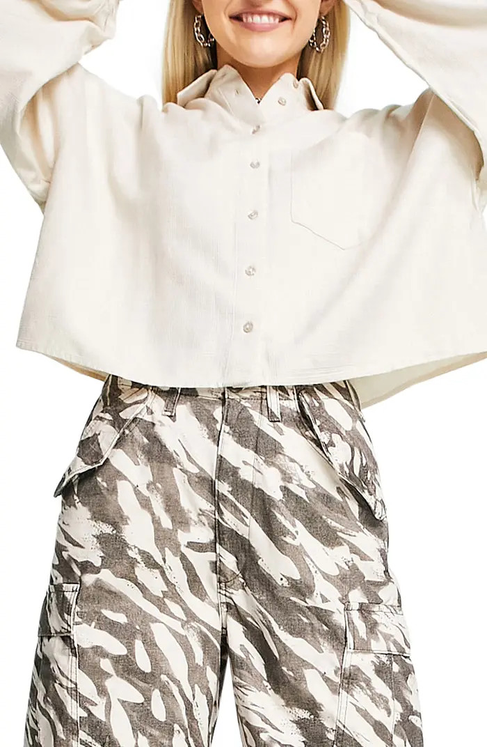 TOPSHOP Crop Button-Up Shirt | Nordstrom | Nordstrom