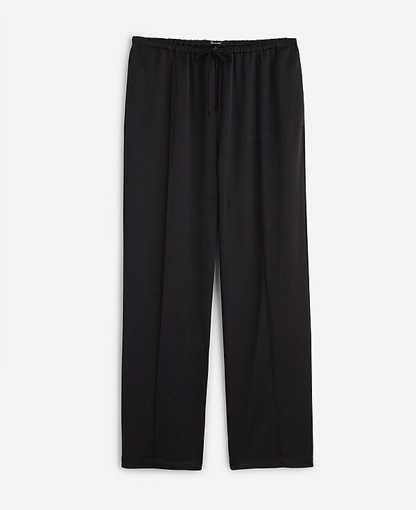 Pintucked Slim Pull-On Pants in Satin | Madewell | Madewell