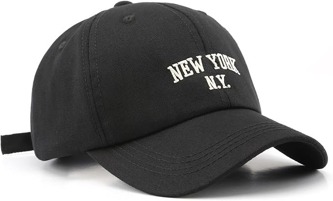 New York Embroidery Baseball Cap Cotton Trucker Dad Hat with Adjustable Buckle Visor Cap for Men ... | Amazon (US)