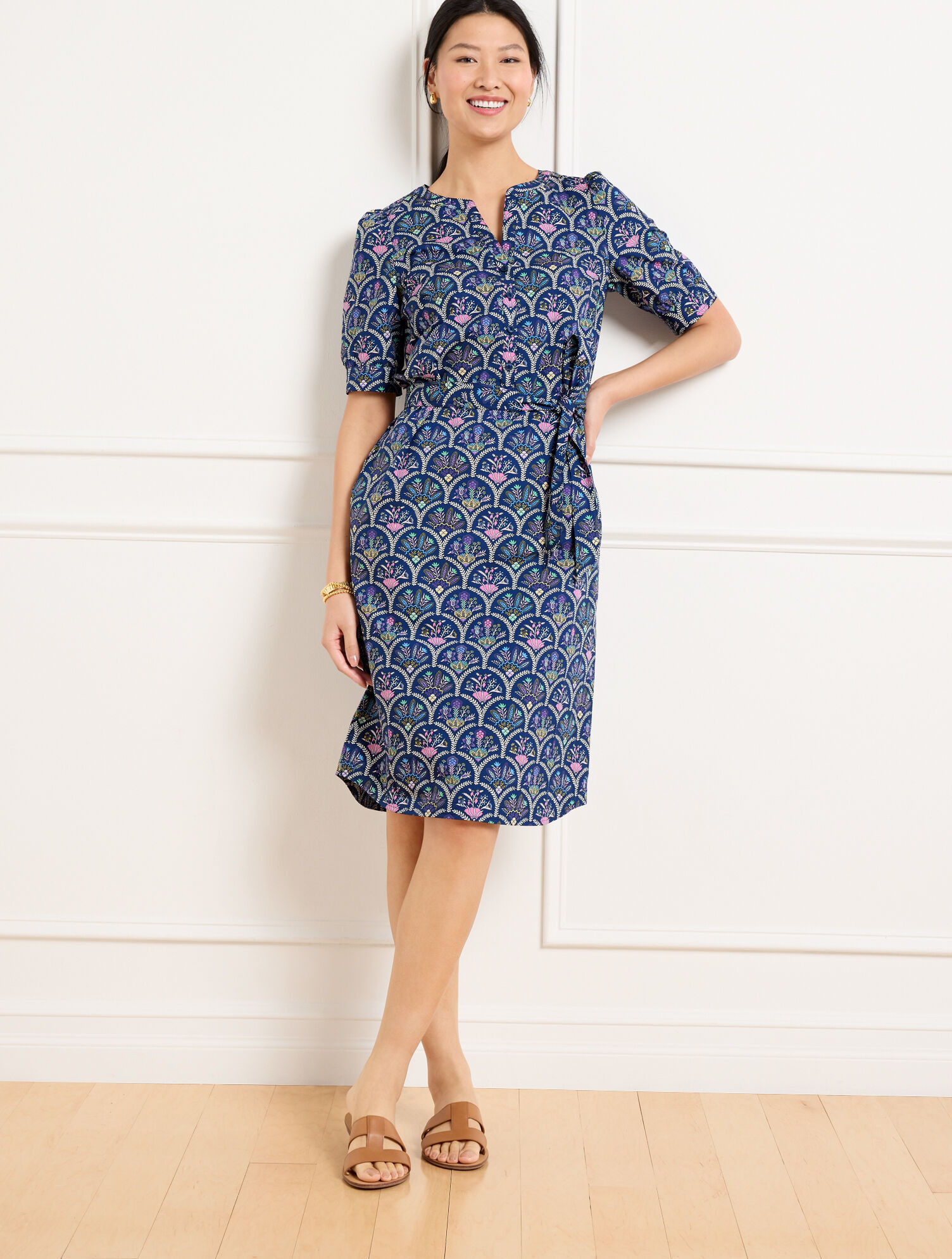 Modern Poplin Shirtdress - Scalloped Floral | Talbots