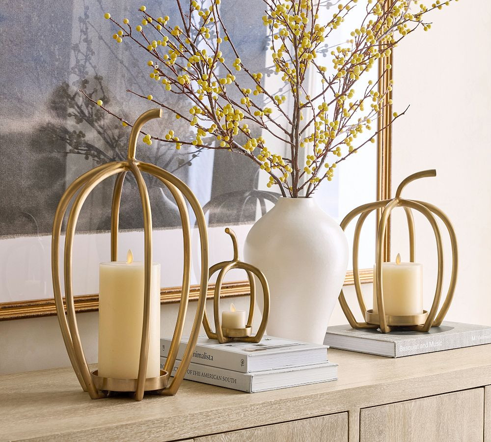 Handcrafted Fallon Pumpkin Candle Holder | Pottery Barn (US)