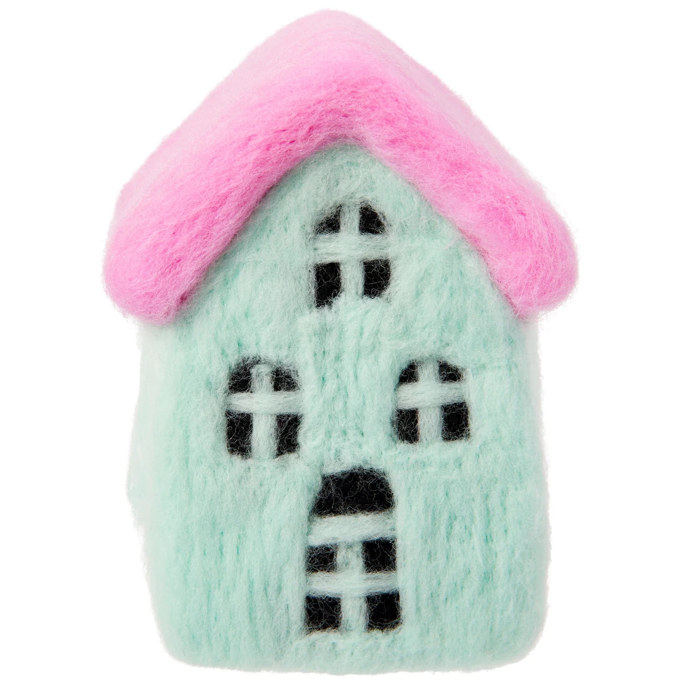 Pink & Blue Wool House Christmas Tabletop Decor, 5", by Holiday Time | Walmart (US)