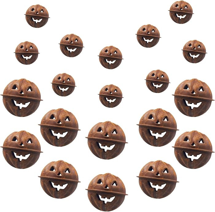 Summerween Rusty Metal Rustic Pumpkin Jack o Lantern Decorative Craft Jingle Bells Ornaments for ... | Amazon (US)