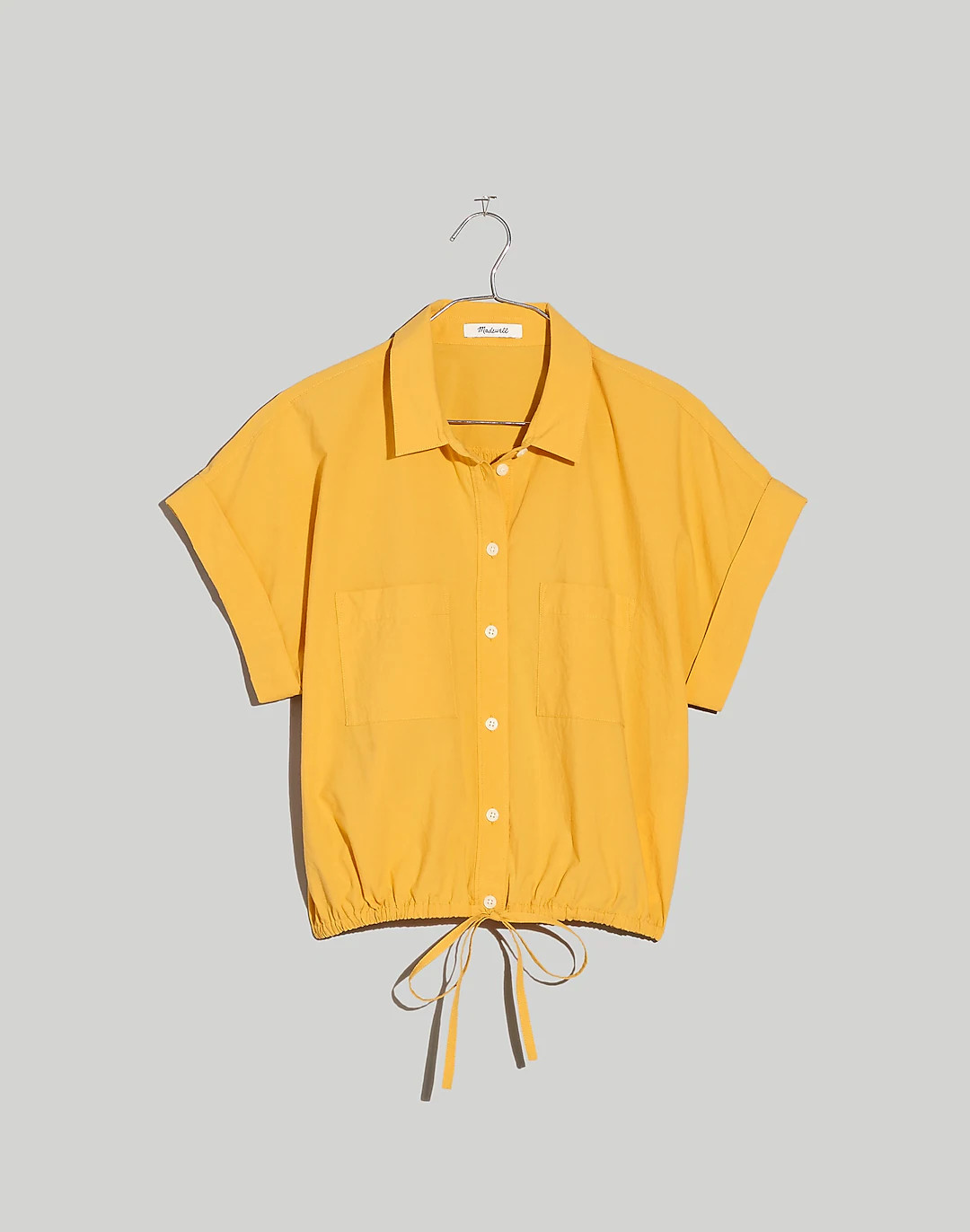 Signature Poplin Button-Up Drawstring Shirt | Madewell