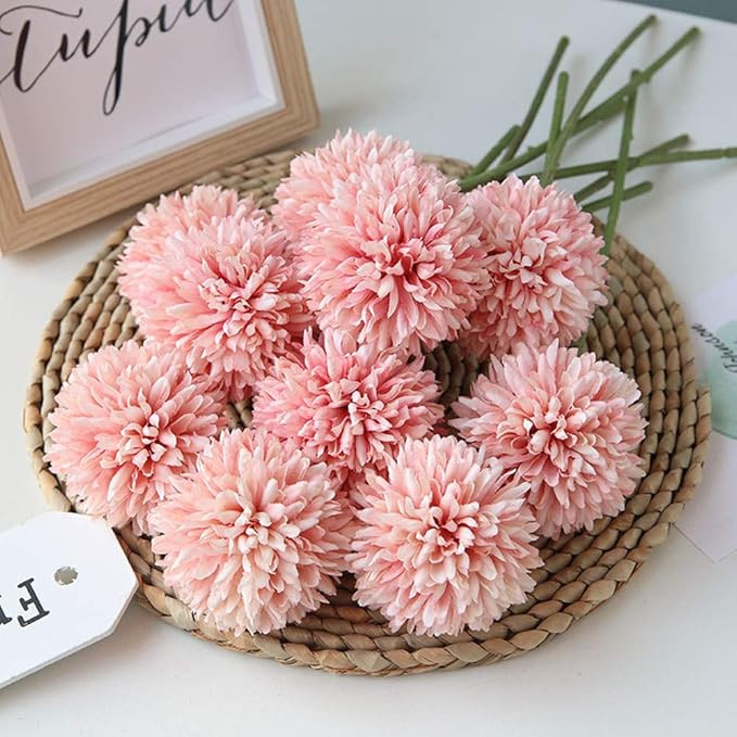 Homyu Artificial Flowers Chrysanthemum Ball Flowers Bouquet 10pcs Present for Important People Gl... | Amazon (US)