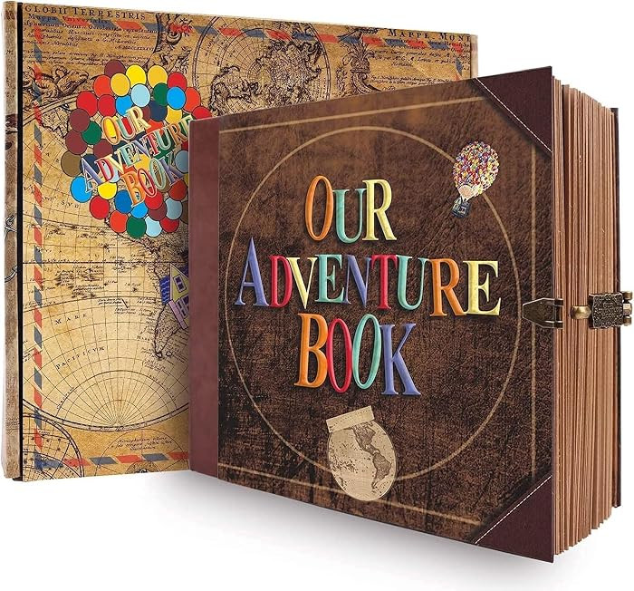 Our Adventure Book Scrapbook Photo Album Retro Style Embossed Letter Cover Travel Diary Journal S... | Amazon (US)