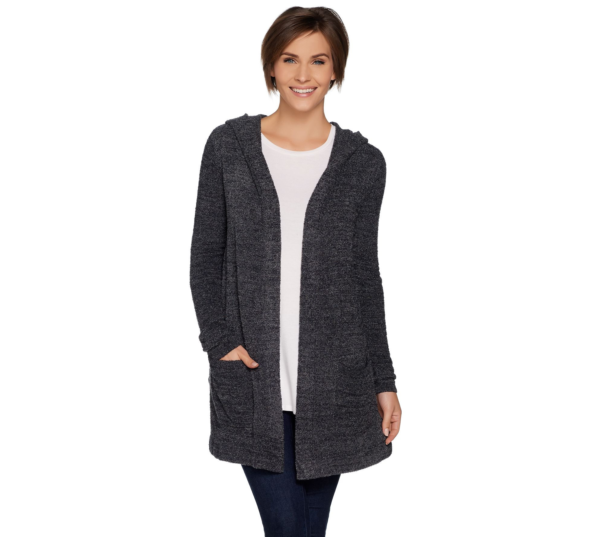 Barefoot Dreams Cozychic Lite Resort Cardi with Hood | QVC