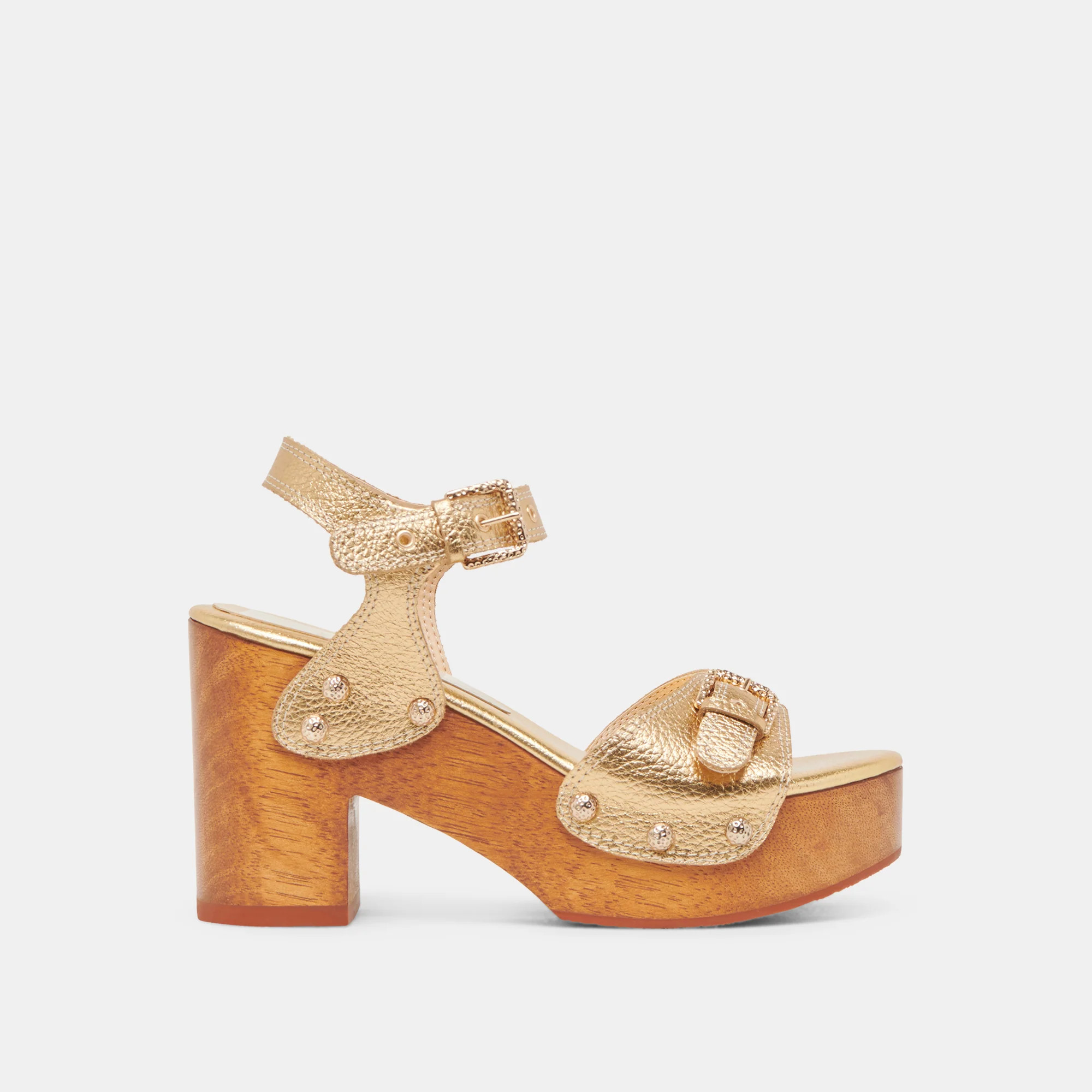 YANDY HEELS GOLD LEATHER | DolceVita.com