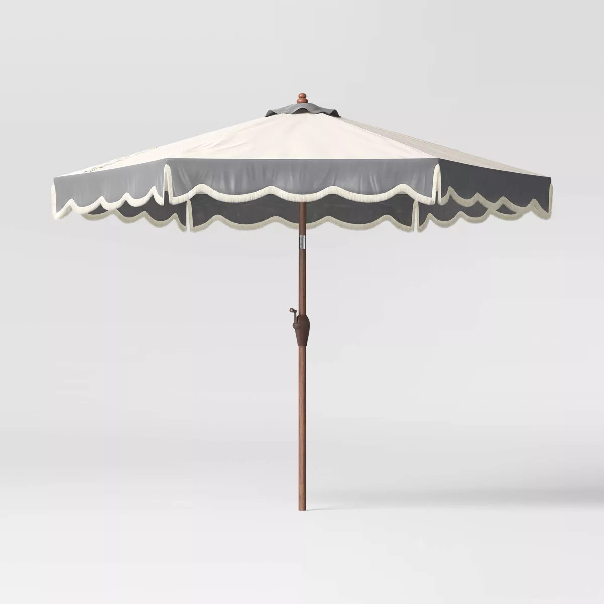 6.5' Round Scalloped Fringe Edge Outdoor Patio Market Umbrella Slate Blue - Threshold™ designed... | Target