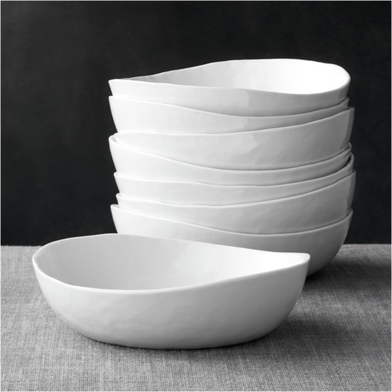 Set of 8 Mercer 8" Low Bowls + Reviews | Crate and Barrel | Crate & Barrel