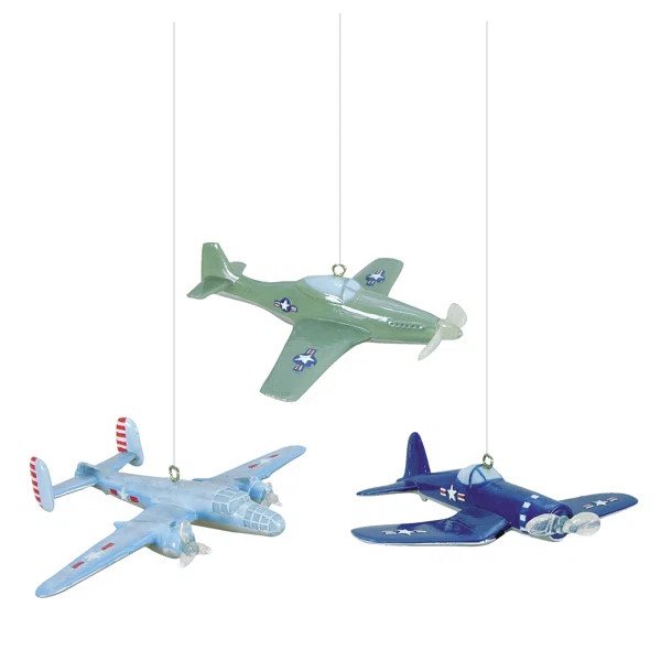 3 Piece Airplane Hanging Figurine Ornament Set | Wayfair Professional