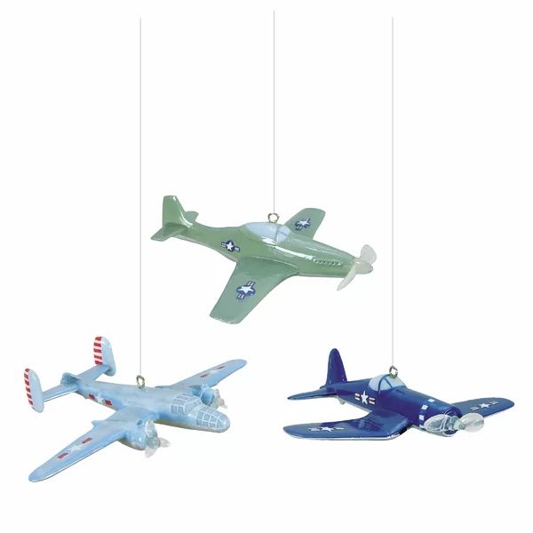 3 Piece Airplane Hanging Figurine Ornament Set | Wayfair Professional