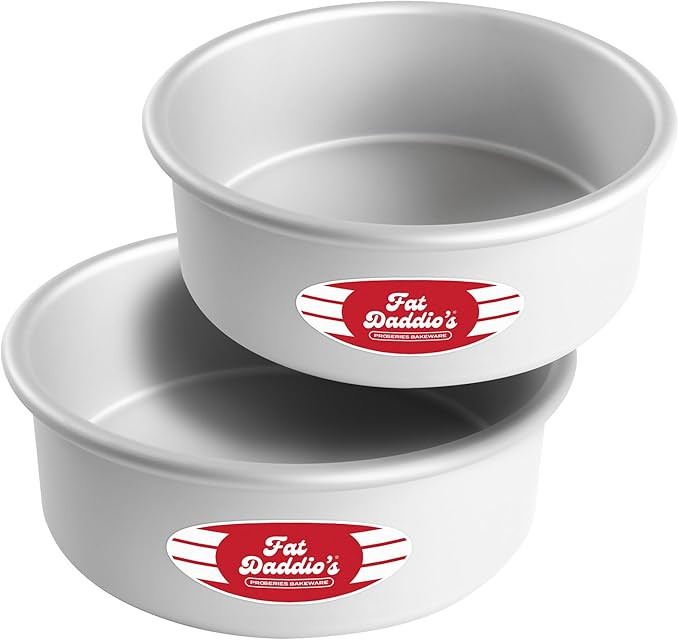 Fat Daddio's PRD-83SET Anodized Aluminum Round Cake Pans, 2 Piece Set, 8 x 3 Inch | Amazon (US)