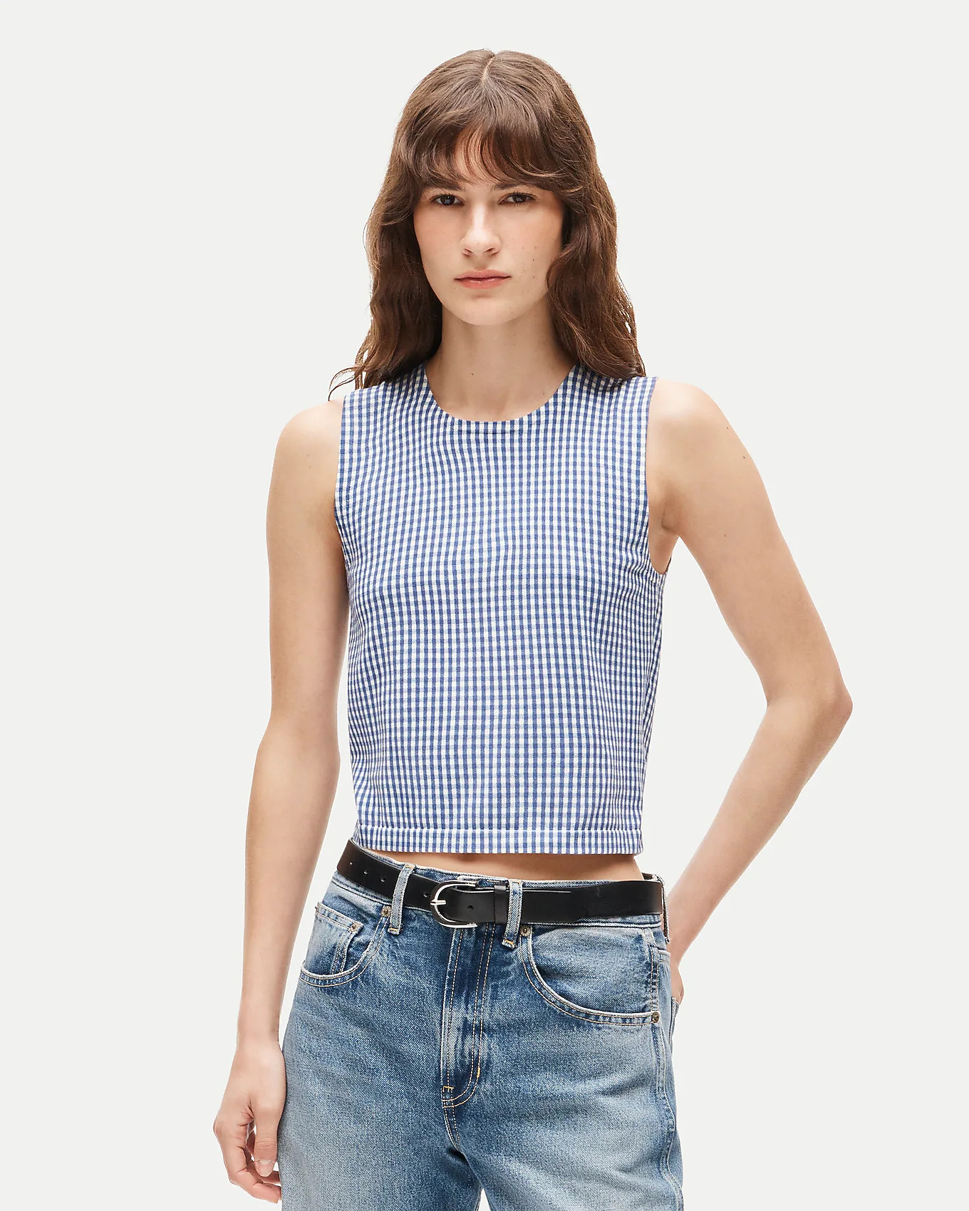 Jackie sweater shell in gingham | J. Crew US