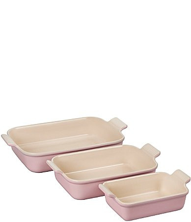 Le Creuset Heritage Rectangular Baking Dish Set of 3 - Chiffon Pink | Dillard's