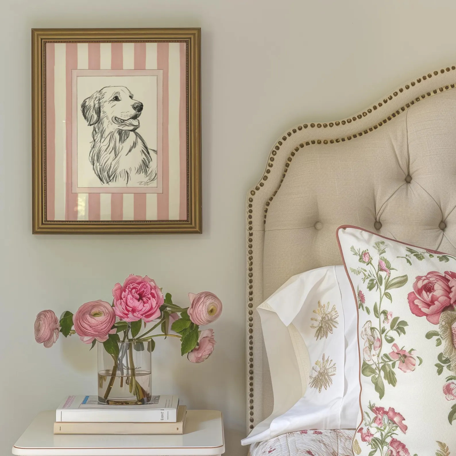 Golden Retriever Grandmillenial Prints, Striped Art Print, Printable Nancy Meyers Inspired Prints... | Etsy (US)