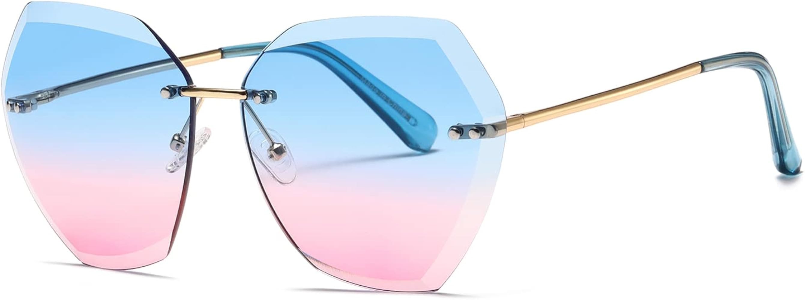 AEVOGUE Sunglasses For Women Oversized Rimless Diamond Cutting Lens Sun Glasses AE0534 | Amazon (US)