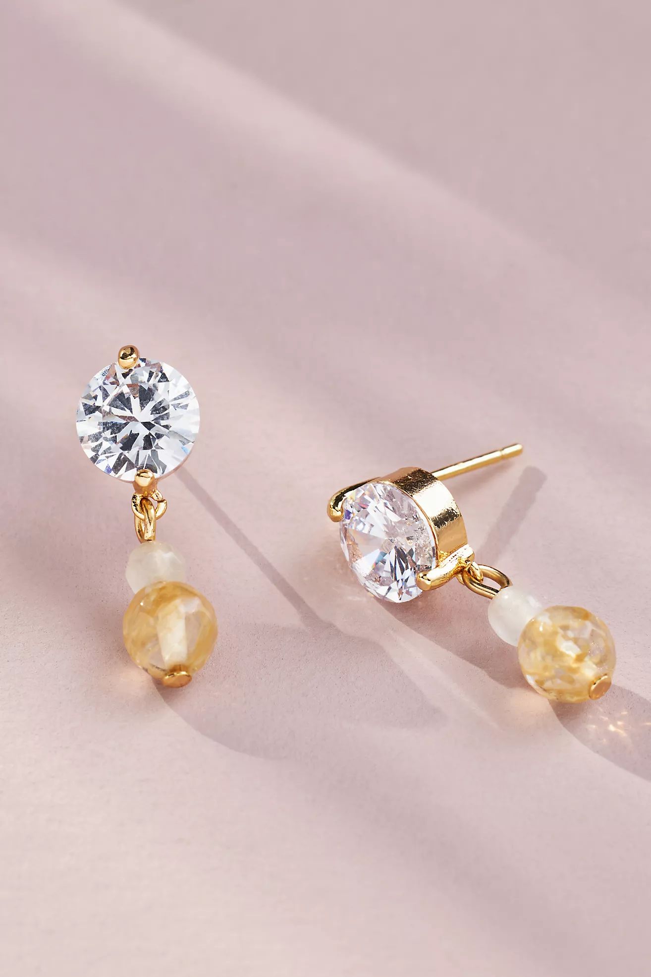 Double-Bead Crystal Drop Earrings | Anthropologie (US)
