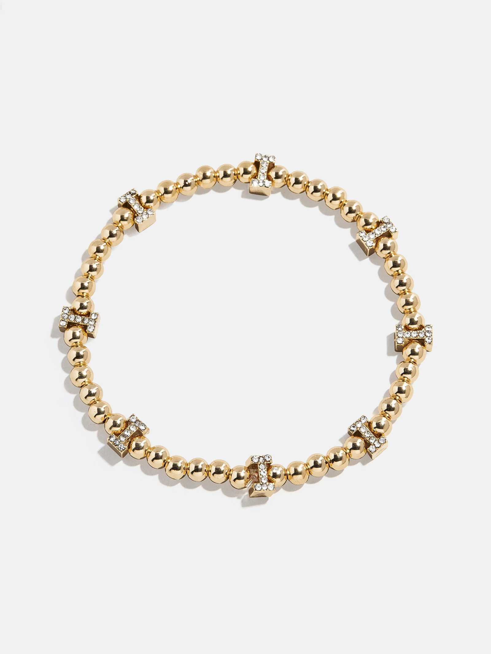 Gold/Pavé Repeating Initial Pisa Bracelet - I | BaubleBar