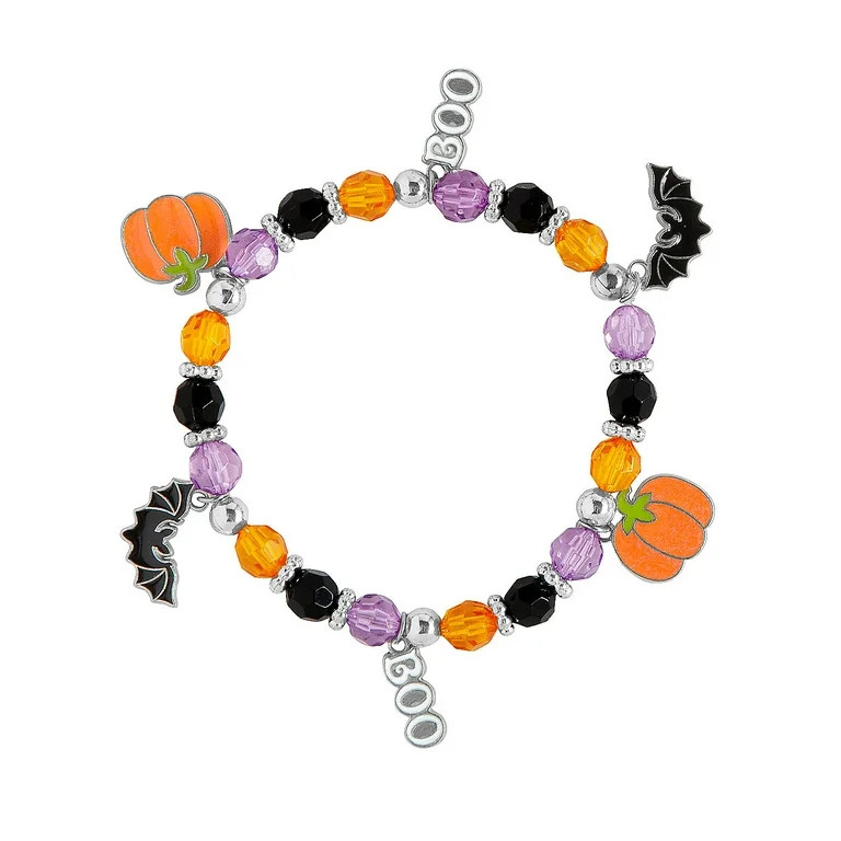 Halloween Beaded Charm Bracelet Craft Kit, Makes 12, Craft Kits, Halloween, 12 Pieces | Walmart (US)