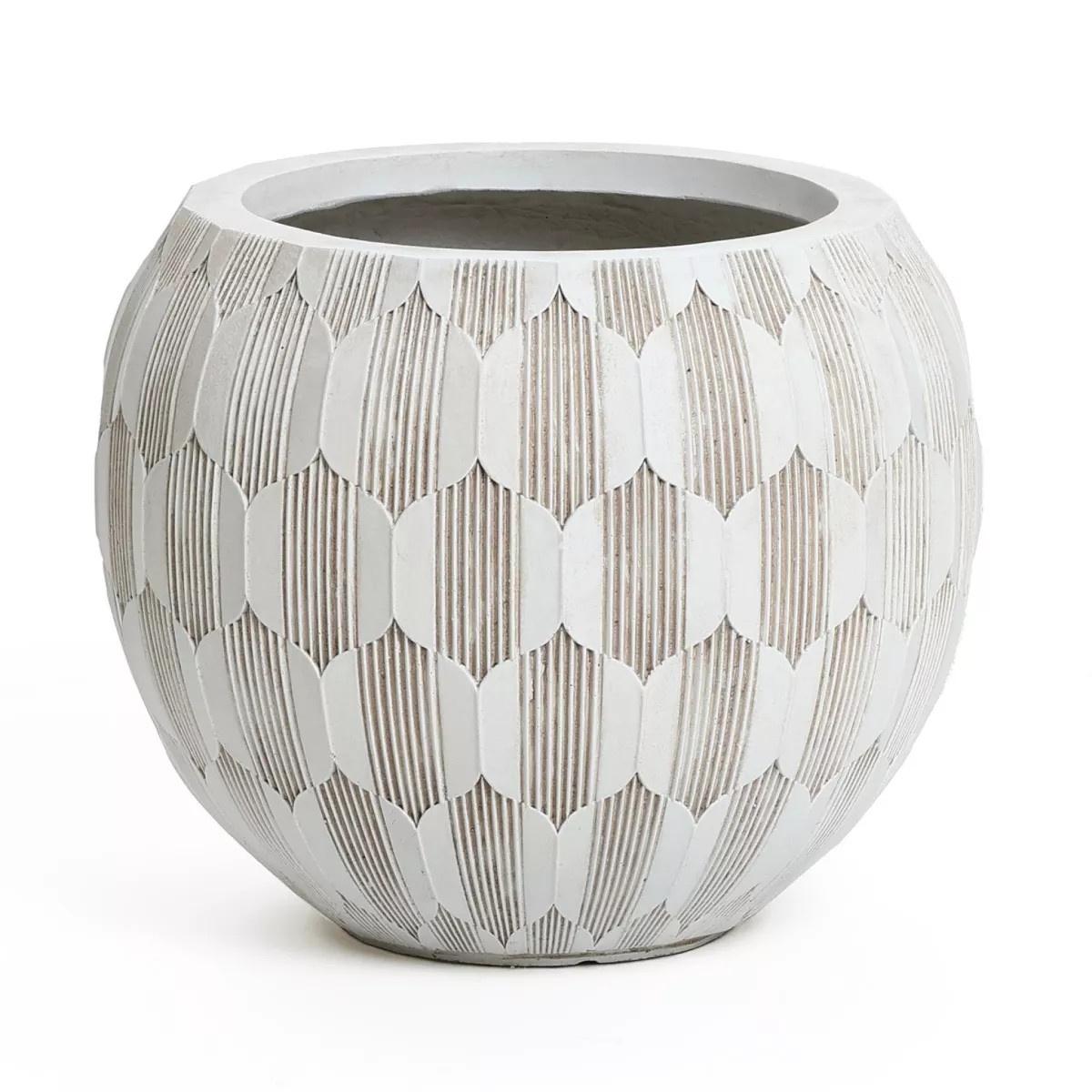 LuxenHome 14" Dia Round Concrete Planter Indoor Outdoor Large Plant Pot with Drainage Hole and Pl... | Target