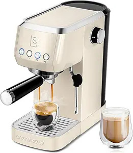 CASABREWS Espresso Machine 20 Bar, Stainless Steel Coffee Maker with Steam Milk Frother, Espresso... | Amazon (US)