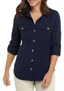 Women's Long Sleeve Solid Blouse | Belk