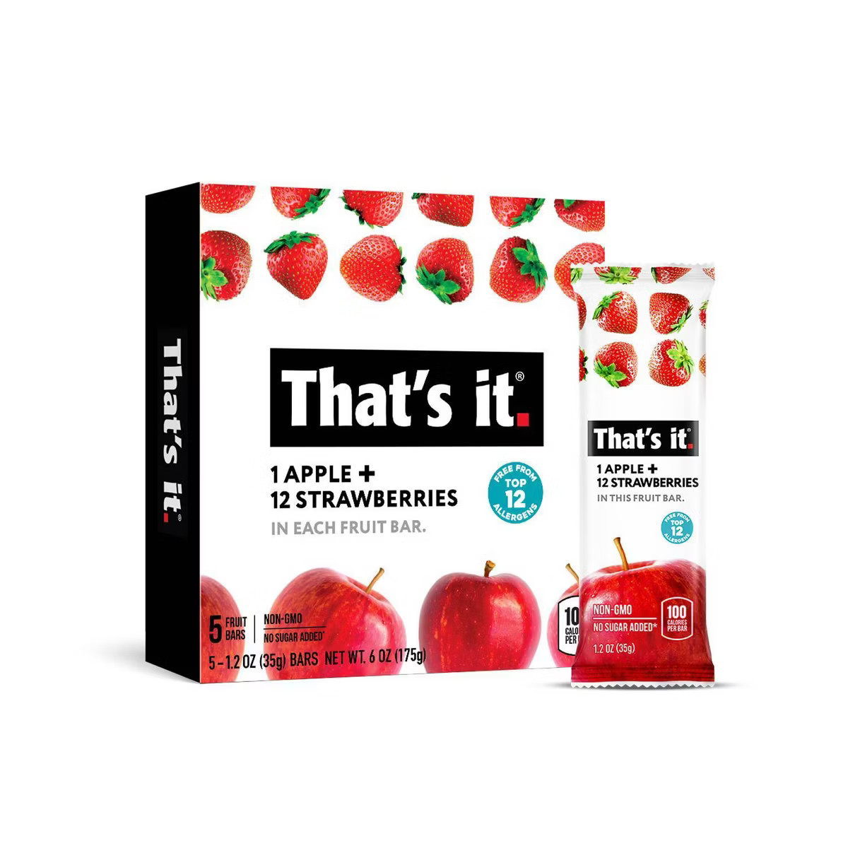 That's It. Apple And Strawberry Nutrition Bar - 6oz - 5ct | Target