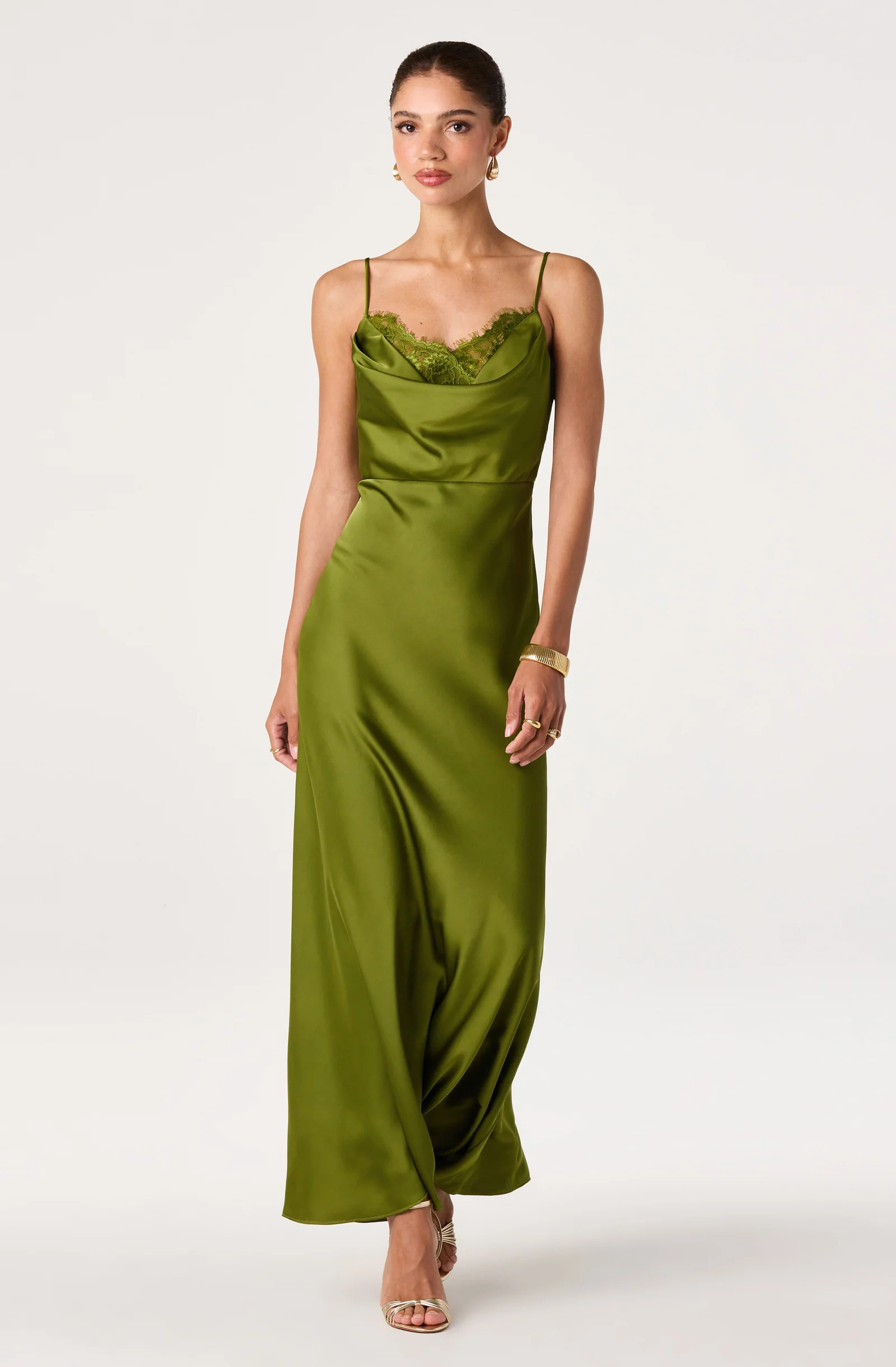 Annette Cowl Neck Satin Maxi Dress | ASTR The Label (US)