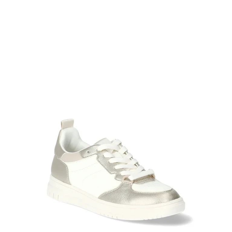 No Boundaries Women’s Lace Up Court Sneakers | Walmart (US)