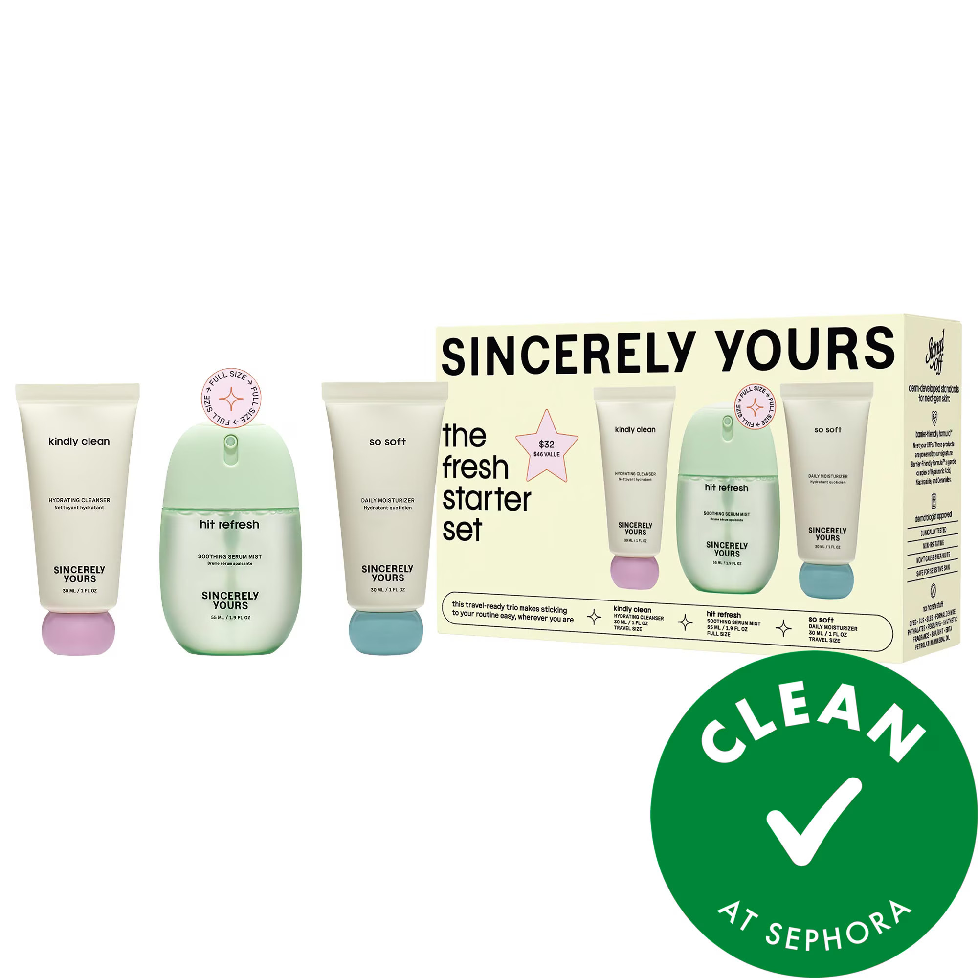 Sincerely Yours Fresh Starter 3 Piece Skincare Set | Sephora (US)