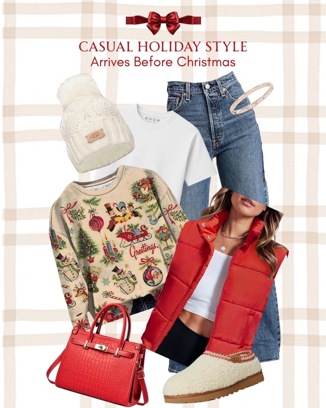 Casual holiday style! So cute and fun if you’re looking for a casual outfit during the holidays. 

Arrives before Christmas! 🎄 

#LTKGiftGuide #LTKFindsUnder50 #LTKHoliday